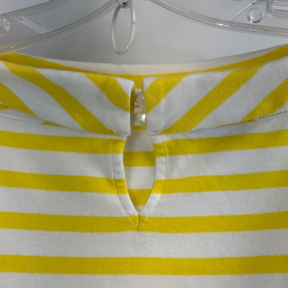 Talbots Woman Yellow White Striped Funnel Neck Tie Cuff‎ Cotton Top 3X VN4900 - Picture 14 of 14